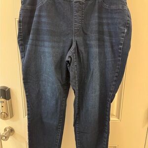 Talbots Pull On Jeggings Dark Blue Denim Jeans